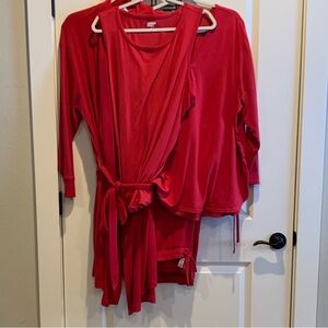 Elegant Red Lands End Women's Sleepwear Set 2X